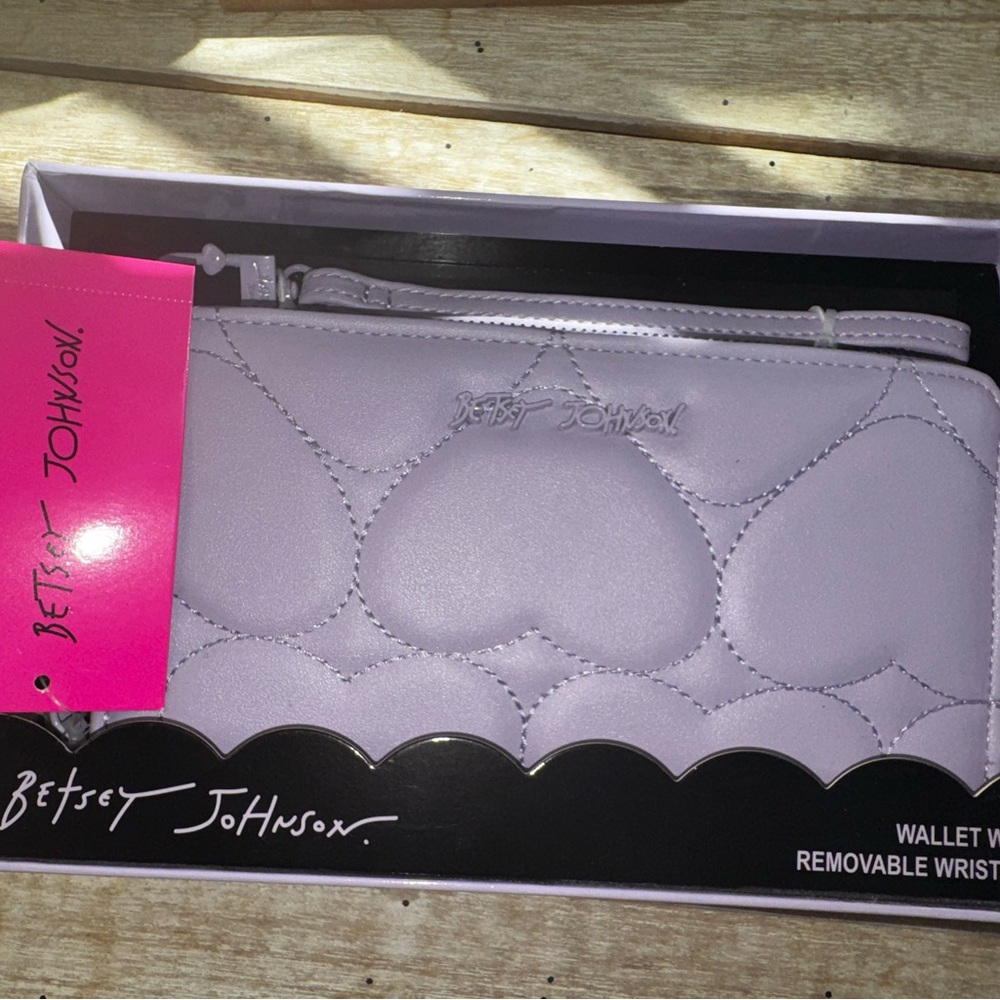 Betsey Johnson Light Purple Heart Wristlet